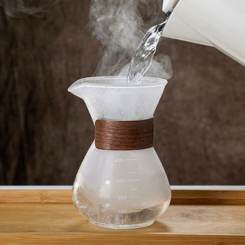 Glass Coffee Pot in Use - Brewing Coffee